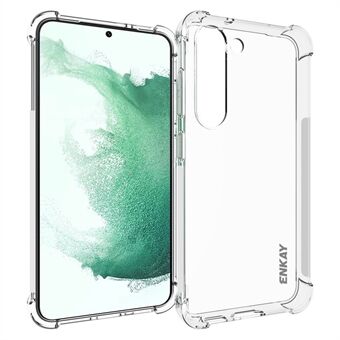 ENKAY HAT Prince For Samsung Galaxy S23+ Klar, myk TPU Tykkede hjørner Telefonveske Anti-skli Strip Edge fallsikkert deksel