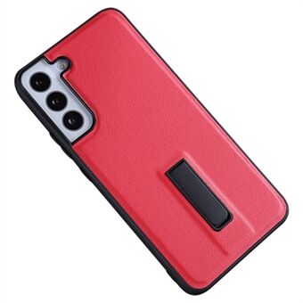 For Samsung Galaxy S23+ Fallsikker PU-skinnbelagt TPU-telefonveske Skjult PC-stativ Beskyttelsesdeksel