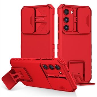 For Samsung Galaxy S23+ Kickstand PC + TPU-telefonveske Skyvekamerabeskytter Støtsikkert deksel