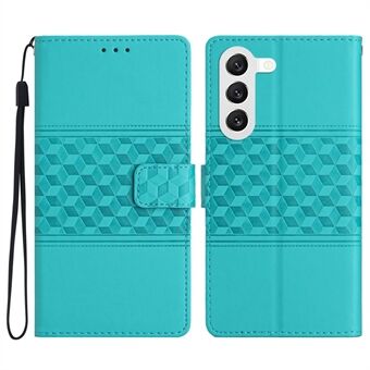 For Samsung Galaxy S23+ Skin Touch Feeling Retro PU-skinn telefonveske Stand Lommebok Anti-drop Flip telefondeksel med stropp