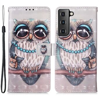 For Samsung Galaxy S23+ YB Mønsterutskrift Leather Series-2 3D-mønsterutskrift PU Leather Full Protection Telefonveske med Stand