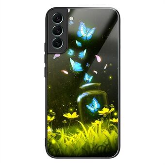 For Samsung Galaxy S23+ TPU-dekselmønster i herdet glass Støtsikkert telefondeksel