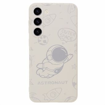 For Samsung Galaxy S23+ Soft TPU-telefondeksel Nøyaktig utskjæring Space Astronaut-mønster bakdeksel