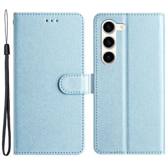 For Samsung Galaxy S23+ PU- Stand Silk Texture Lommebok Telefonveske med stropp