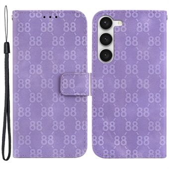 PU-skinnveske for Samsung Galaxy S23+, 8-forms påtrykt Stand Folio Flip Wallet telefondeksel