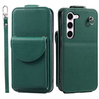 For Samsung Galaxy S23+ deksel, loddrett flip-skall i PU-skinn+TPU-telefondeksel.