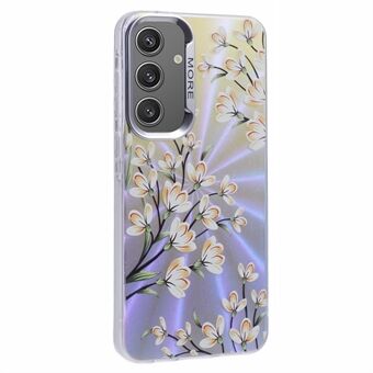 For Samsung Galaxy A54 5G Floral etui med laserfarging, Bling PC+TPU telefondeksel.