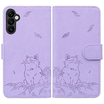 For Samsung Galaxy A54 5G Etui Lommebok Katt Mønster Pregede Lær Telefondeksel