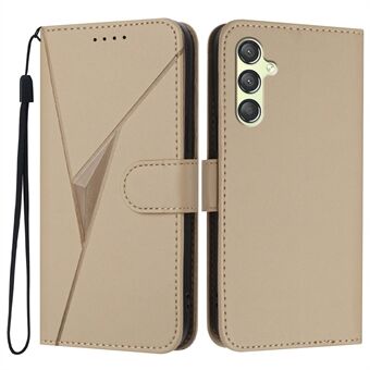 YX0090 For Samsung Galaxy A54 5G Etui Trekant Mønster Lær Telefondeksel med Snor