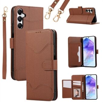 For Samsung Galaxy A54 5G Lær-deksel med kortholder, lommebok, stropper, beskyttende flip-cover