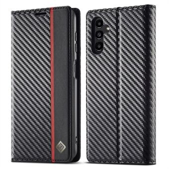 LC.IMEEKE for Samsung Galaxy A54 5G Carbon Fiber Texture Phone Flip Lær lommebokveske Drop-sikkert mobiltelefondeksel