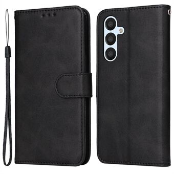 For Samsung Galaxy A54 5G PU-lærlommebok Støtsikkert telefondeksel Anti Scratch Classic Calf Texture Stand med håndleddsstropp