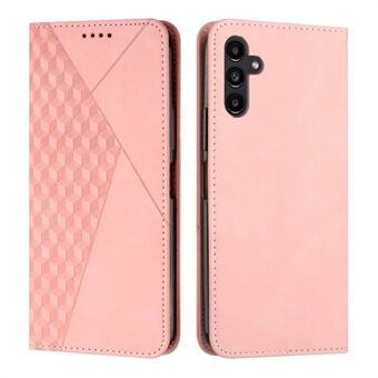 For Samsung Galaxy A54 5G Hudberøringsfølelse påtrykt Rhombus PU-skinn Flip Wallet-veske Stand Magnetisk telefondeksel