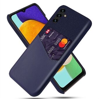 For Samsung Galaxy A54 5G-kortholder Cloth Texture Telefonveske Sklisikkert PU-skinnbelagt hard PC Scratch telefonbakdeksel