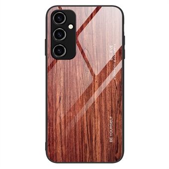 For Samsung Galaxy A54 5G tremønster telefonveske Herdet glass bakside TPU-ramme støtbeskyttende deksel