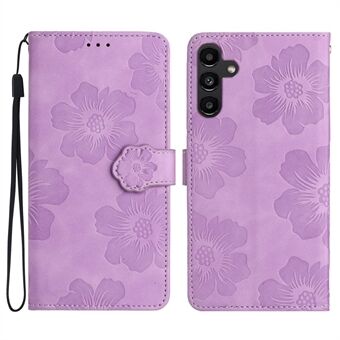 Telefonveske Lommebok for Samsung Galaxy A54 5G, påtrykt blomstermønster PU-lær Flip Stand Cover