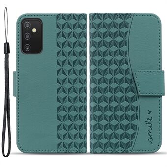 For Samsung Galaxy A54 5G-etui med rutertrykk, anti-fall PU lær-smarttelefondeksel