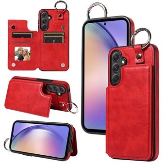 003 Til Samsung Galaxy A54 5G Etui Litchi Tekstur Kortholder PU Skinn + TPU Telefondeksel