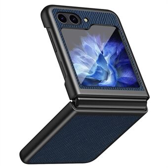 For Samsung Galaxy Z Flip6 5G Etui Støtsikker Kryss Tekstur PU Lær + PC Telefondeksel