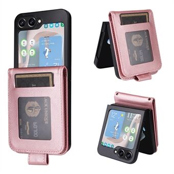 For Samsung Galaxy Z Flip5 5G etui med stropp kort holder telefon lærdeksel