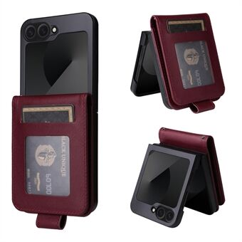 For Samsung Galaxy Z Flip6 5G Etui PU Lær Kortholder Sammenleggbart Telefondeksel