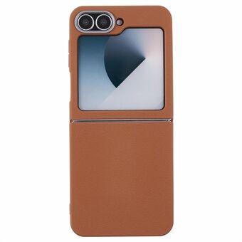 For Samsung Galaxy Z Flip6 5G / Z Flip5 5G Etui Lærteksturert TPU Støtsikker Telefondeksel