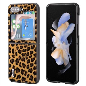 ABEEL For Samsung Galaxy Z Flip5 5G Leopard-mønster telefonveske PU-skinn + PC-bakskall