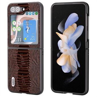 ABEEL For Samsung Galaxy Z Flip5 5G Crocodile Texture Slim Case Ekte kuskinn + PC sammenleggbart telefondeksel