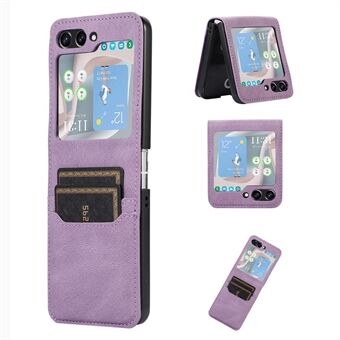 For Samsung Galaxy Z Flip5 5G kortspor telefonveske Støtsikkert PU-skinn PC-telefondeksel