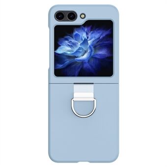 For Samsung Galaxy Z Flip5 5G Hard PC Skin-touch telefonveske Ring Anti-skli deksel