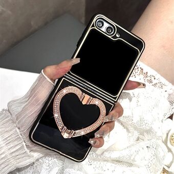 For Samsung Galaxy Z Flip5 5G Akryl + TPU telefonveske Rhinestone Dekor Hjerteform Kickstand Cover