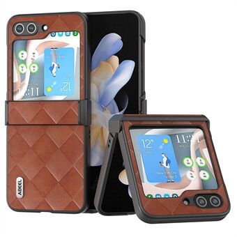 ABEEL For Samsung Galaxy Z Flip5 5G Etui med Rutenettstruktur, Hengselbeskyttelse og Brettefri Telefondeksel.