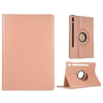 For Samsung Galaxy Tab S9 / S8 Tabletfutteral med dreiefunksjon, laget av PU skinn, med elastisk bånd.