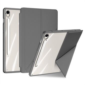 DUX DUCIS Magi-serien for Samsung Galaxy Tab S9 / S9 FE Etui Origami Stativ Lær+PC+TPU Gjennomsiktig Bakdeksel