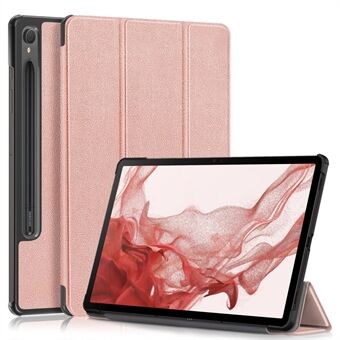 For Samsung Galaxy Tab S9 11-tommers SM-X710, SM-X716B, SM-X718U PU lær Trifold Stativdeksel med automatisk våkne / sove Smart nettbrettsfutteral.