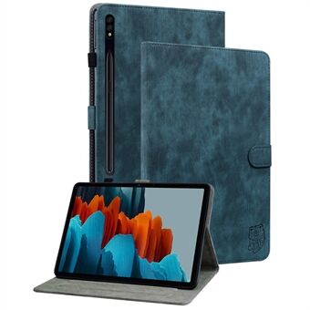 For Samsung Galaxy Tab S9 er det et stående folio-etui med PU-skinn i søtt tiger-mønster, og det har også en kortlomme.