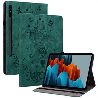 For Samsung Galaxy Tab S9 Stående Folio-etui PU-skinn med påtrykte kortlommer Tablettdeksel