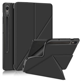 Etui for Samsung Galaxy Tab S9 SM-X710, SM-X716B, SM-X718U i PU-lær med origamistativ til beskyttelse.