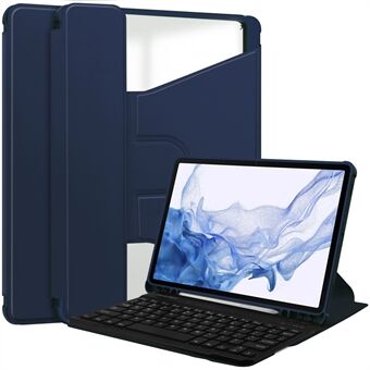 For Samsung Galaxy Tab S9 360-graders roterende stativnettbrettfutteral i PU-lær + akryldekselet (uten tastatur)