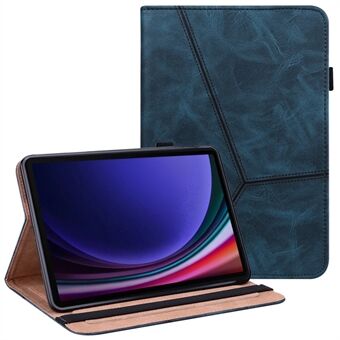 For Samsung Galaxy Tab S9 PU Støtteomslag med linjeinntrykk beskyttende tablettdeksel med kortspor