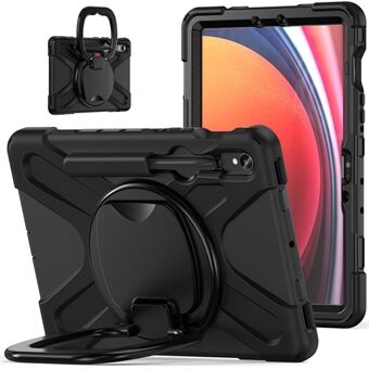 For Samsung Galaxy Tab S9 / S8 / S7 Hard PC+Soft Silicone Case Rotary Kickstand Støtsikker Tablet-deksel