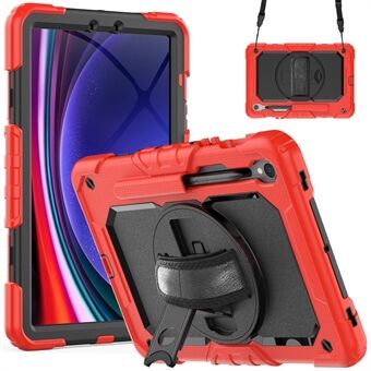 For Samsung Galaxy Tab S9 (X710 / X716B / X718U) PC+Silicone Kickstand Case Anti-Drop Tablet Cover with PET Screen Film would be translated to Norwegian as: 

For Samsung Galaxy Tab S9 (X710 / X716B / X718U) PC + Silikon Kickstand-etui Antisjokk Nettbrett