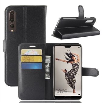 Litchi Texture Wallet Stand Flip-deksel i lær til Huawei P20 Pro