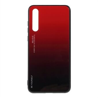 For Huawei P20 Pro Gradient Color Glass + PC + TPU Hybrid mobiltelefonveske