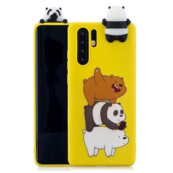 Mønsterutskrift TPU Gel Protection Shell for Huawei P30 Pro med 3D Animal Doll