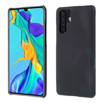 Termisk induksjon fluorescerende fargeskiftende PU-skinnbelagt PC-telefonveske for Huawei P30 Pro - Svart