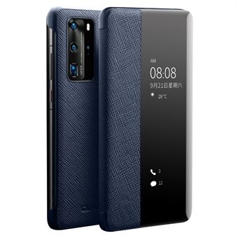 QIALINO Utsiktsvindu Lærskal til Huawei P40 Pro