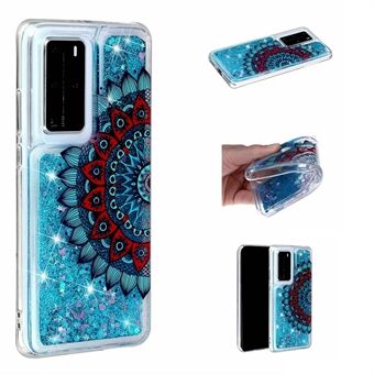 Mønsterutskrift Glitter Powder Quicksand TPU Back Shell for Huawei P40 Pro