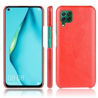 Litchi Skin Leather Coated PC Back Phone Case til Huawei P40 lite / nova 6 SE / Nova 7i