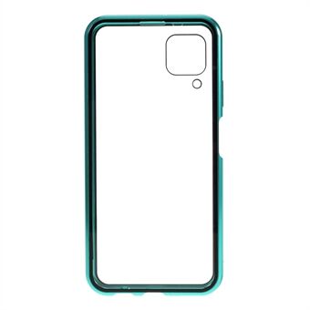 Heldekkende magnetisk adsorpsjon metallramme + telefonveske i herdet glass for Huawei P40 lite 4G/nova 6 SE/Nova 7i